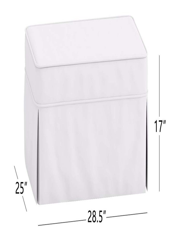 Custom Slipcover Replacement غطاء بديل لكرسي عثماني من القطن. يناسب كرسي عثماني بوتري بارن الأساسي. غطاء قطني كثيف لكرسي الأريكة (أبيض أساسي). - Image 3